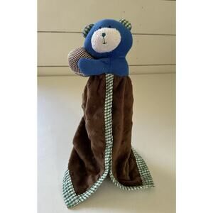Mud Pie Lovey Security Blanket Brown Bear Football Baby Plush